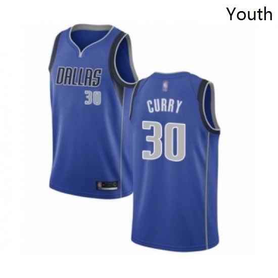 Youth Dallas Mavericks 30 Seth Curry Swingman Royal Blue Basketball Jersey Icon Edition